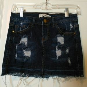 Distressed Jean miniskirt